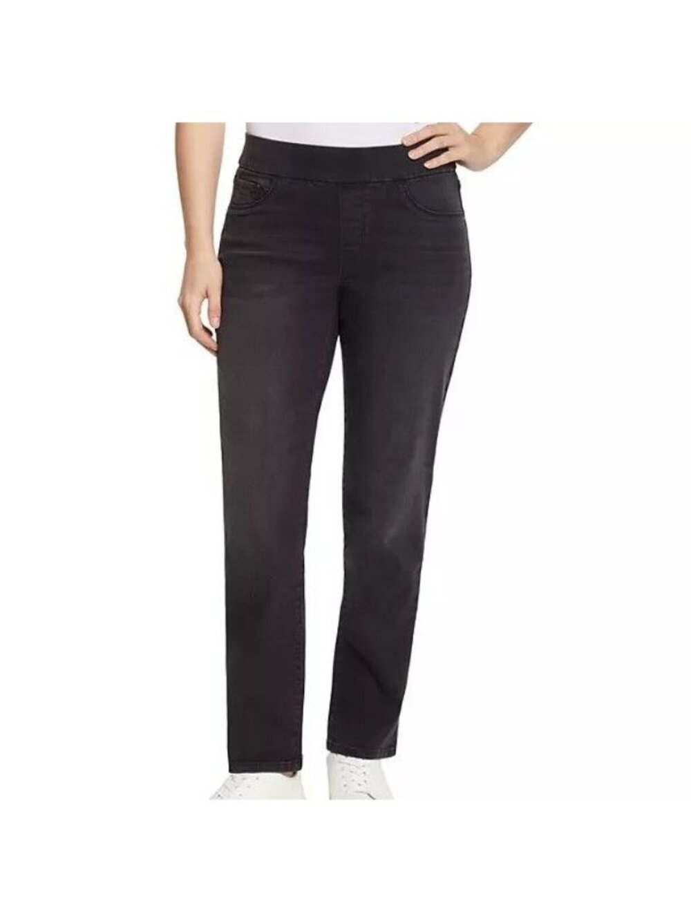 Nine West Women's Jeans 14 Heidi Pull On Denim Pant Jeans Black Wash 14